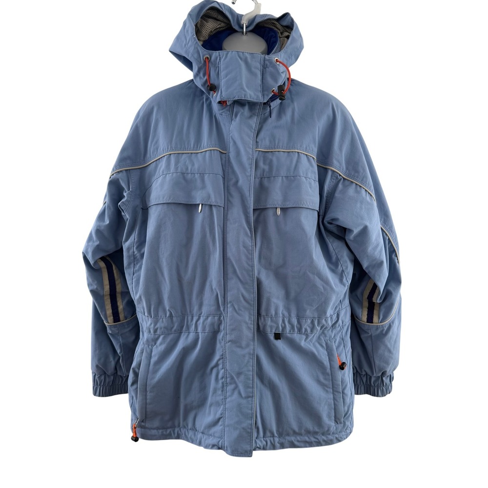 VTG Obermeyer Adirondack Ski Jacket Womens 12 Blue Hooded Insulated Parka Winter